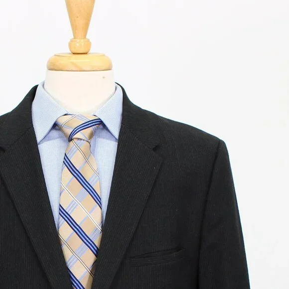 Theory 44R Gray Striped 2-Button Sport Coat Blazer Jacket P595